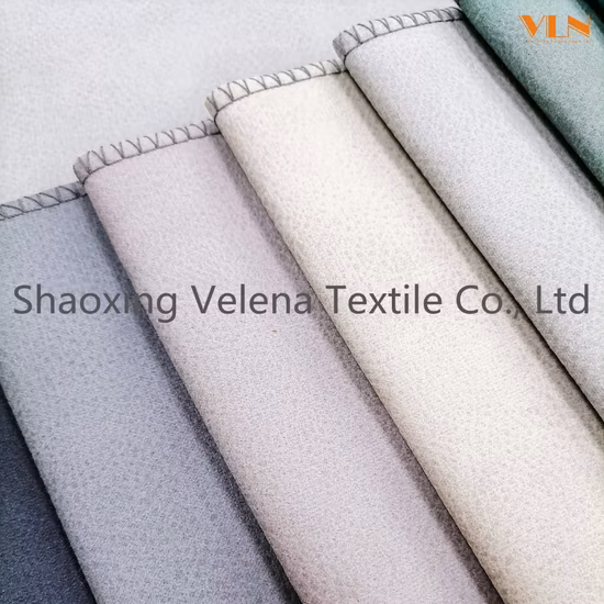 ホット販売技術レザースエード 100% ポリエステル生地染色接着剤エンボス張り家具ソファテキスタイル生地